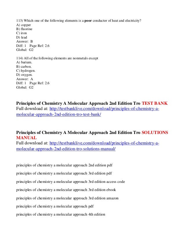 Chemistry A Molecular Approach 2nd Edition Ebook